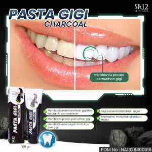 PASTA GIGI SR12 PEMUTIH GIGI AMPUHHH!!! PEMBERSIH KARANG GIGI BAU MULUT PASTA GIGI CHARCOAL SR12