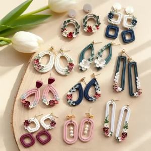 2pcs Floral Foam Cutter Jewelry Making Set Round Floral Cutter Earring Mold Handmade Tools for Polymer Clay Crafts