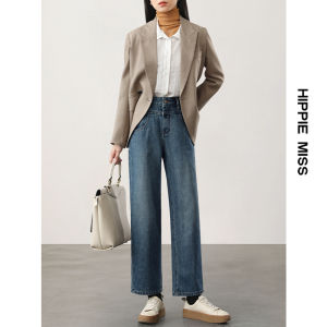 HIPPIE MISS | High-waist Slimming Cropped Wide-leg Jeans