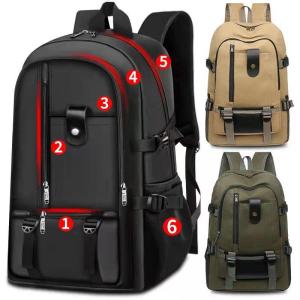 Durable Mens Backpack Large Capacity Travel Computer Bag High School Student Bookbag Trendy American Style Double Shoulder Bag