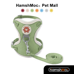 HamshMoc Fashion Cat Harness And Leash Set Breathable Pet Vest Adjustable Durable Leash For Kitten Cats Outdoor Walking Accessories