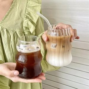 Transparent Glass Cup Creative Ins Exquisite Heat-resistant Tumbler Tea Juice Milk Coffee Mug Home Office Cocktail Beer Glasses