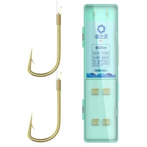 YUZHIYUAN | Carp Fishing Hook Gold Sleeve Barbed Tied Double Hooks Tangle Resistant