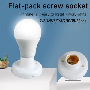 5/6/10PCS E27 Screw Cap Socket White Gold Ceiling Light Lamp Bulb Fixing Base Stand Light Bulb Holder Lamp Socket For Home
