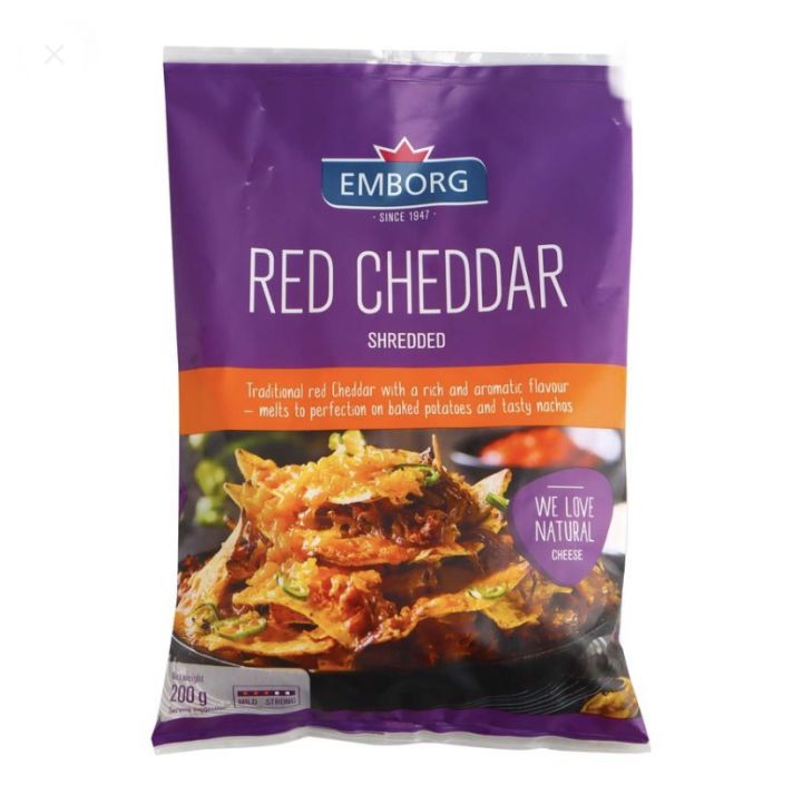 Emborg Red cheddar shredded 200g | Lazada PH