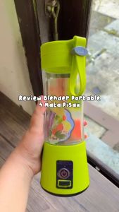 KAMJE Blender Praktis Juicer Jus Portable Rechargeable Tahan Air 4 Mata Pisau Dilengkapi Saringan