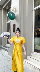 Áo dài cách tân Tapta nhung kết đá xinh xỉu AD023- Khánh Linh Style - Lady Fashion