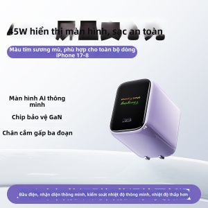 JZXS | Đầu Thích Ứng Sạc Nhanh AI Hiển Thị 45W GaN PD