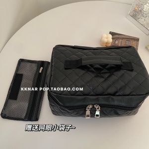 Luxury Villa Designed Leather Makeup Bag Large Capacity High End INS Style Simple Travel Waterproof Wash Storage Bag