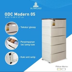 Olymplast ODC 05 Modern - Olymplast Drawer Cabinet 05 Modern - Laci Penyimpanan 5 susun Bahan Plastik Kokoh dan Kuat
