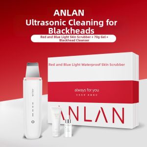 Anlan Ultrasonic Blackhead Removal Device Pore Cleansing Machine Acne Exfoliating Tool Red Blue Light Therapy Facial Device