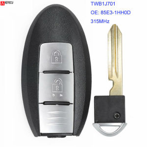 KEYECU 315MHz ID46 Chip TWB1J701 85E3-1HH0D Smart Remote Car Key Fob 2 Button for Nissan March K13 Micra K13 Leaf