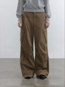 Korean Style Loose Wrinkle Big Pocket Work Pants