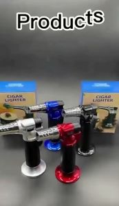 Butane Torch Culinary Torch Refillable Blow Torch Lighter with Safety Lock & Adjustable Flame for Kitchen cooking outdoor camping gas jet windproof ignition Desserts Baking Soldering Working for All Butane Tanks (Gas Not Included)