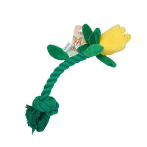 QUEZHOU | Đồ Chơi Gặm Biting Hình Hoa Hồng bằng Dây Chắc chắn và Len có Tiếng Kêu