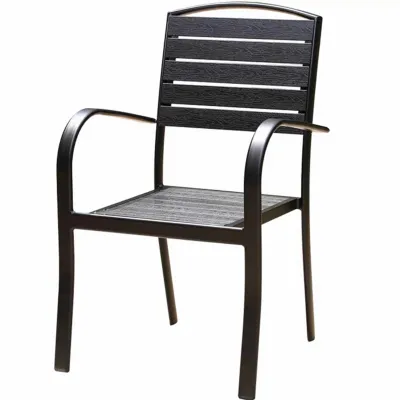 KIMDELIN Outdoor Furniture Plastic Wooden Garden Set 4/6 Chairs + Table For BalconyPatioTerrace
