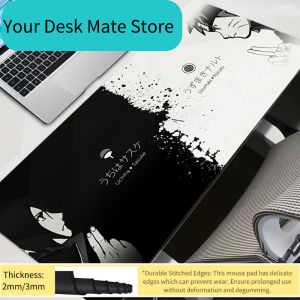 Bandai | Mouse Pad Gaming New Mousepad Black And White N-naruto MousePads Cool Keyboard Pad Non-Slip Soft Computer Sasuke Uchiha Desk Mat