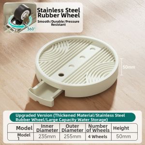 MONLEYTA | Moveable Water-Collecting Wheel Base Plastic Thickened Round Pot Stand
