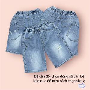 Quần Jean Lửng Quần Bò Lửng Cho Bé Trai Từ 22-50Kg Co Giãn Phối 2 Túi Sau Thời Trang Cá Tính Cho Bé Đi Chơi Đi Học