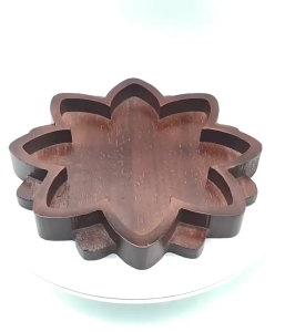 Premium Wooden Lotus Tray Spiritual Display for Meditation Crystals Essential Oils Storage