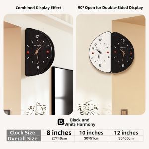 CTYLIGHTZ | Non-drilling Silent Corner Clock 2026 New Geometric Style Dual-sided