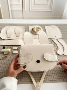 Minimalist Wind Saddle Bag DIY Handwoven Shoulder Bag with Soft Synthetic Leather Lining Crossbody Bag for Youth