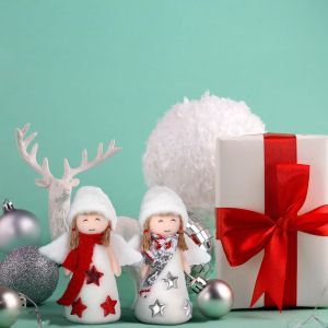 【On Sale】2Pcs ตุ๊กตานางฟ้าการแขวนตกแต่งต้นคริสต์มาสตุ๊กตาตกแต่งเทศกาลจี้คริสต์มาสสร้างสรรค์สำหรับเป็นของขวัญที่บ้าน