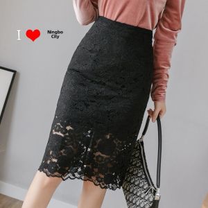 Summer Lace Bodycon Skirt Half-length Slimming High Waist plus Size Women Short Skirt Asymmetrical Hemline Fashionable plus Size