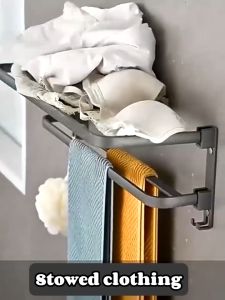 SOLIDHOME Bathroom Organizer Rack Towel Rack Towel Holder Corner Shelf Stainless Corner Rack