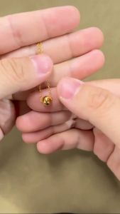 24k saudi gold pawnable legit Cat eyeball transport bead clavicle chain 1 gram gold necklace pawnable for women for men