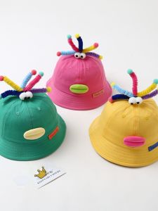 Cartoon Funny Kids Hat Spring & Fall Thin Sun-Proof Bucket Hat Easiest for Match Big Brim Men and Women Baby Basin Hat Summer