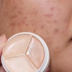 High Coverage Tri-Colour Concealer Multicolour Cream for Colour Correcting Waterproof & Whitening Effects Concealer Cream