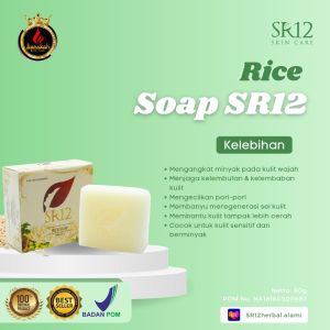 RICE SOAP SR12 | SABUN BERAS | SABUN EKSTRA BERAS DAN MINYAK KELAPA SABUN WAJAH BERJERAWAT