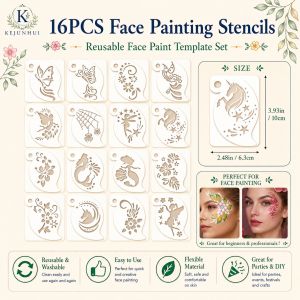 16 Reusable Facial Painting Templates for Stage MakeupIdeal Costume EventsRole-PlayingCelebrations Like HalloweenChristmas