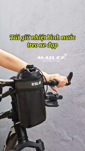 Túi Đựng Bình Nước Xe Đạp Giữ Nhiệt Treo Tay Lái Địa Hình Đường Trường Đa Năng (Màu xanh quân đội) kích thước 24x9cm - MLH
