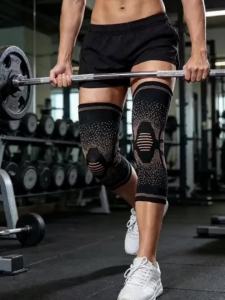 1/2PCS Copper Compression Knee Support Sleeve Stretch Breathable Copper Knee Brace Ideal for Weightlifting Cross Training