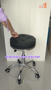Lolly Kursi Mini Bar Minimalis Black | Kursi Cafe Putar | Kursi Minibar Putar Estetik