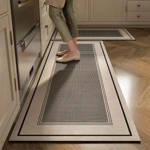 VIKAMA Simple Lines Diatomite Floor Mats Striped Guide Line Non-slip Kitchen Blanket Early Education Foot Pressure Training Mat