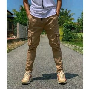 SELUAR CARGO SLACK 6 POCKET KHAIN TEBAL CARGO MULTIPLE PANTS POCKET SESUAI PERKIRJA KERAS