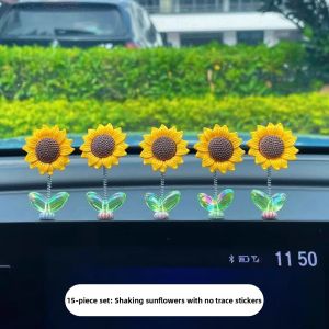 Cute Sunflower Nodding Car Decorations