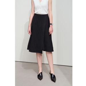 Elegant Modern Textured Accordion Pleat A-Line Midi Skirt for Women High Waist Slimming Skirts Commute Style Polyester Fiber