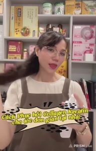 Xịt dưỡng tóc Keratin Collagen Algo 250ml - Sữa dưỡng 2 lớp chống nhiệt UV Mượt tóc kích mọc tóc