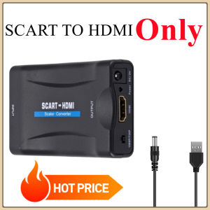 1080P SCART To HDMI-Compatible Video Audio Upscale Converter Adapter for HD TV DVD for Sky Box STB Plug and Play DC Cable