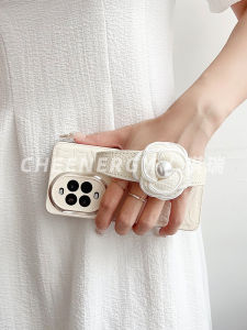 Cherry Huawei Nova14 Ultra Phone Case with Wrist Strap Crossbody Protective Cover Full Lens Protection Female Support White