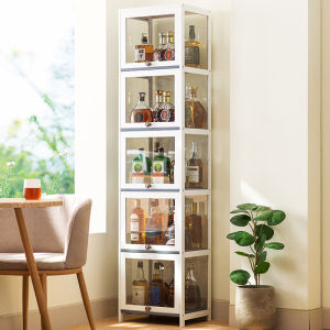 Modern Minimalist Living Room Wall Mounted Solid Wood Display Shelf Wine Cabinet Popular Small Bar Rack European Style Home Use