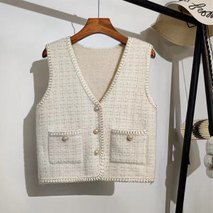 Classic Style Vest Female Spring & Fall Younger Fashion Mink Fur Sweater Vest V Neck Sweater New Arrival Womens Waistcoat