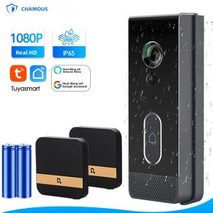 Tuya WiFi Camera Chuông Cửa Ngoài Trời Chống Nước IP65 Video Không Dây An Ninh Điện Thoại Cửa Chạy Bằng Pin Alexa SmartLife Tương Thích