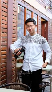 Baju Koko Lengan Panjang Dewasa Elrumi Motif Kombinasi Kemaja Pria Bahan Katun Toyobo Great A