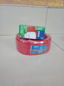 KABEL LISTRIK TEMBAGA H B Y Kabel NYA 2.5mm2 100 YARD GRATIS 1 LAMPU 10WATT tembaga tunggal biasanya untuk keperluan Instalasi Listrik perumahan Berkualitas Bagus tidak mudah terkelupas