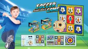 150CM Kids Football Game Set Indoor Outdoor Training Game Mat with Target Areas Practice Shoot Gifts for Children